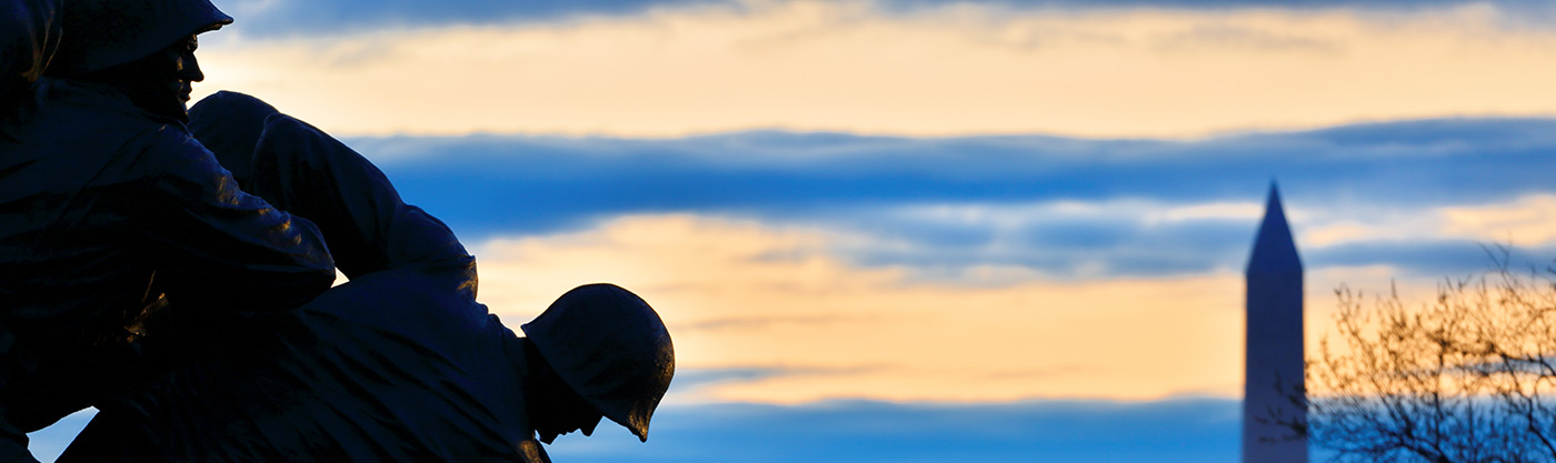 Close up of Iwo Jima sculpture